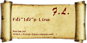 Fülöp Lina névjegykártya