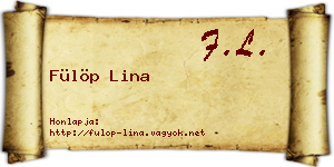 Fülöp Lina névjegykártya